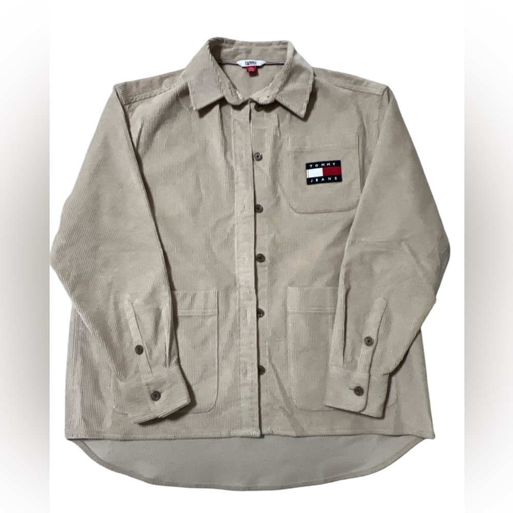 Tommy Hilfiger Oversized Corduroy Button Down Jacket Shirt size XXS